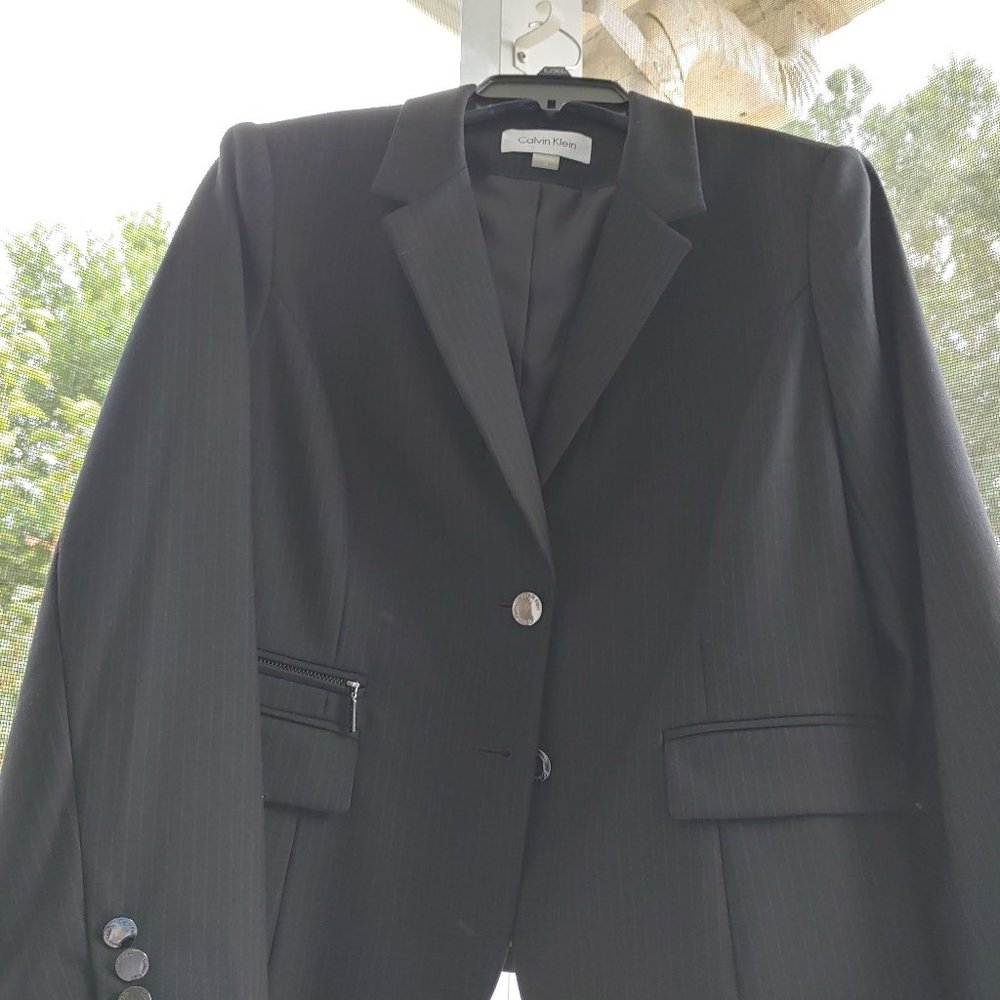 Calvin Klein Pin-striped black blazer, 2 button